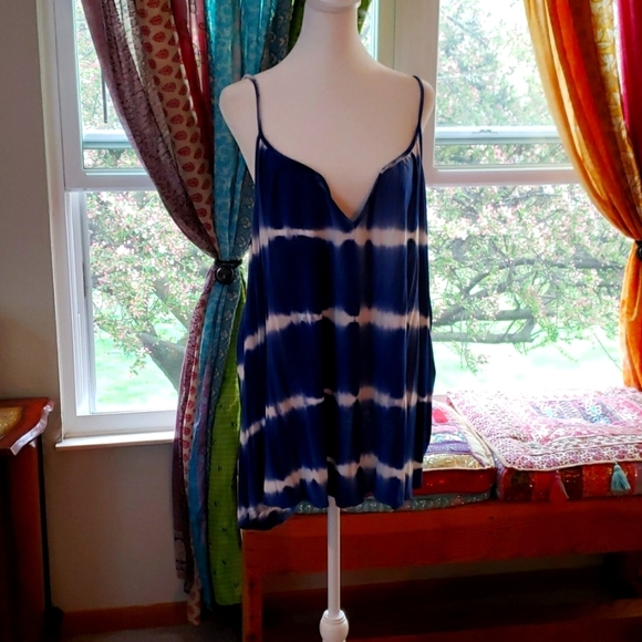BLUE Tie Dye Tank Top - Picture 1 of 3